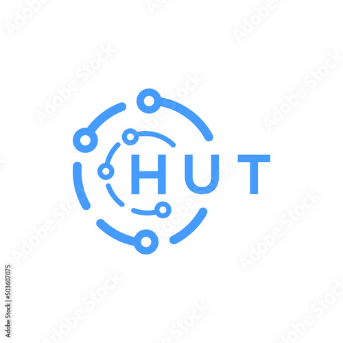 HUT technology letter logo design on white  background. HUT creative initials technology letter logo concept. HUT technology letter design. © Faisal