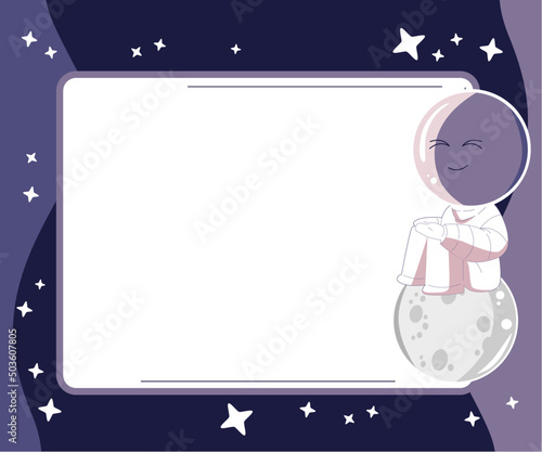 school timeable with cute style outer space galaxy background photo