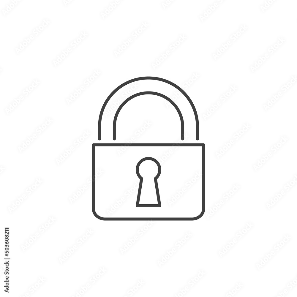 Padlock related line vector icon. Security lock sign. Secure protection symbol. Vector illustration. Padlock related line vector icon. Security lock sign. Secure protection symbol. Vector illustration.