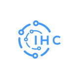 IHC technology letter logo design on white  background. IHC creative initials technology letter logo concept. IHC technology letter design.
