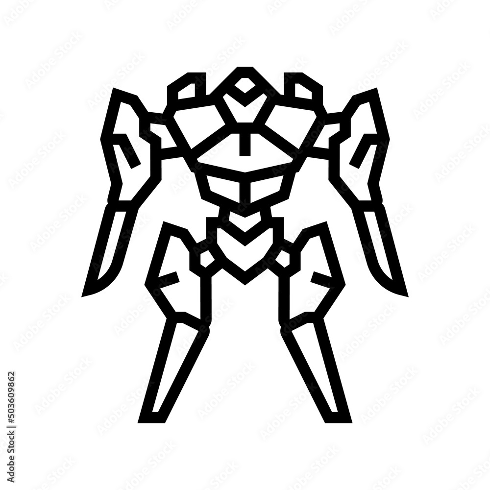 future robot line icon vector. future robot sign. isolated contour symbol black illustration future robot line icon vector. future robot sign. isolated contour symbol black illustration
