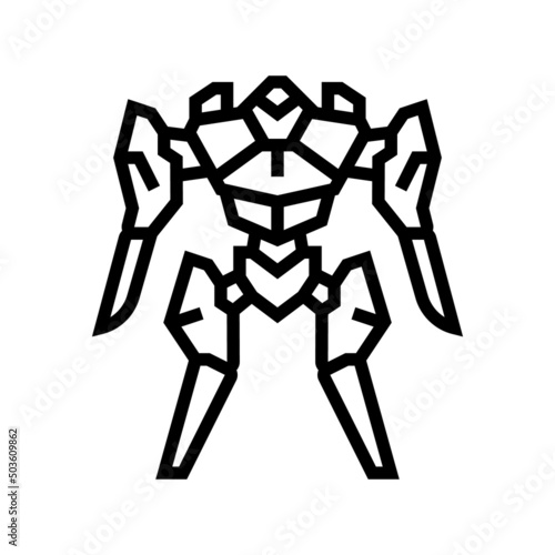 future robot line icon vector. future robot sign. isolated contour symbol black illustration