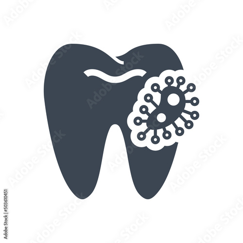 Dental Bacteria Glyph Icon