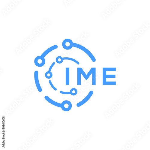 IME technology letter logo design on white  background. IME creative initials technology letter logo concept. IME technology letter design. photo