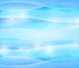 トロピカルな海のゆらめく波の抽象イメージ、ブルーのキラキラした美しい背景イラスト素材
