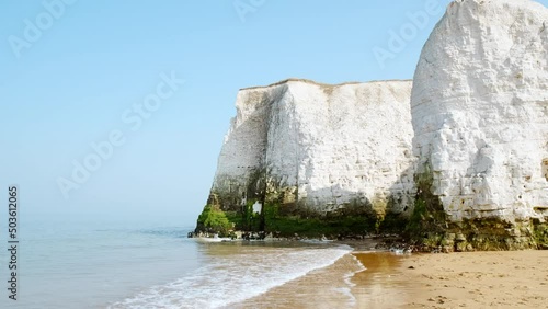 Cinematic view of Botany Bay, a bay in Broadstairs facing the North Sea, in Kent, England, UK and a popular film location. photo