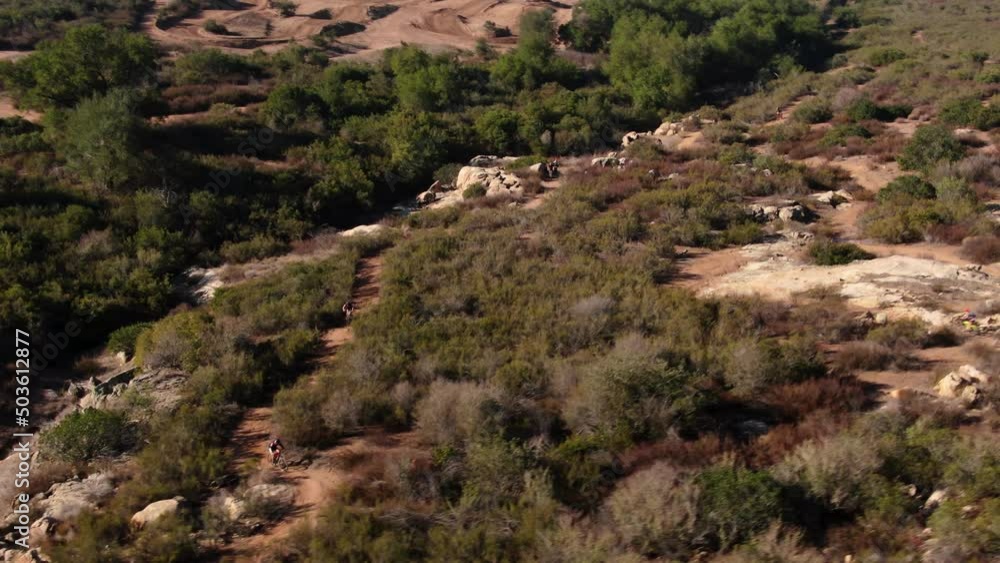 4K A Lot Of Mountain Bikers Competing In San Diego Ca Trail 4K A Lot Of Mountain Bikers Competing In San Diego Ca Trail