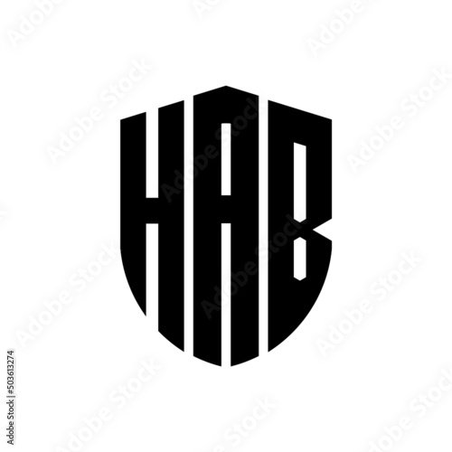 HAB letter logo design. HAB modern letter logo with black background. HAB creative  letter logo. simple and modern letter logo. vector logo modern alphabet font overlap style. Initial letters HAB  photo