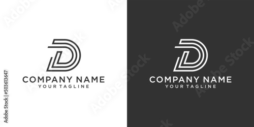 D or DD initial letter logo design vector.