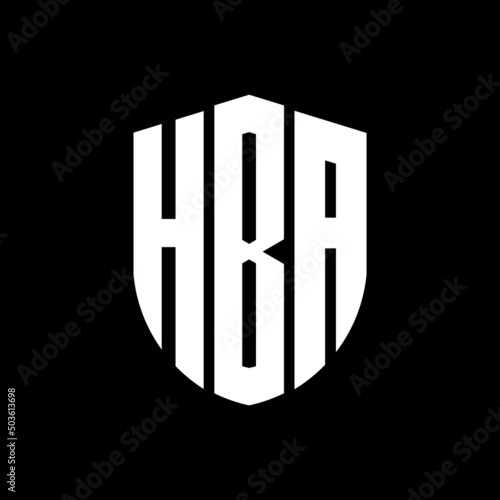 HBA letter logo design. HBA modern letter logo with black background. HBA creative  letter logo. simple and modern letter logo. vector logo modern alphabet font overlap style. Initial letters HBA  photo