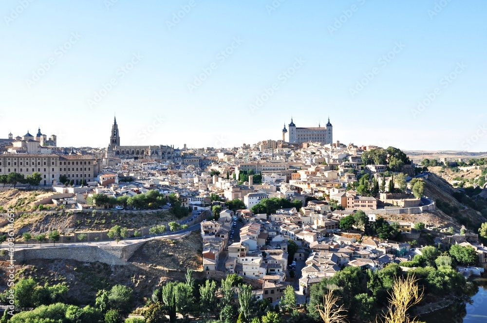 a panoramic view of the beautiful city of Toledo, Spain