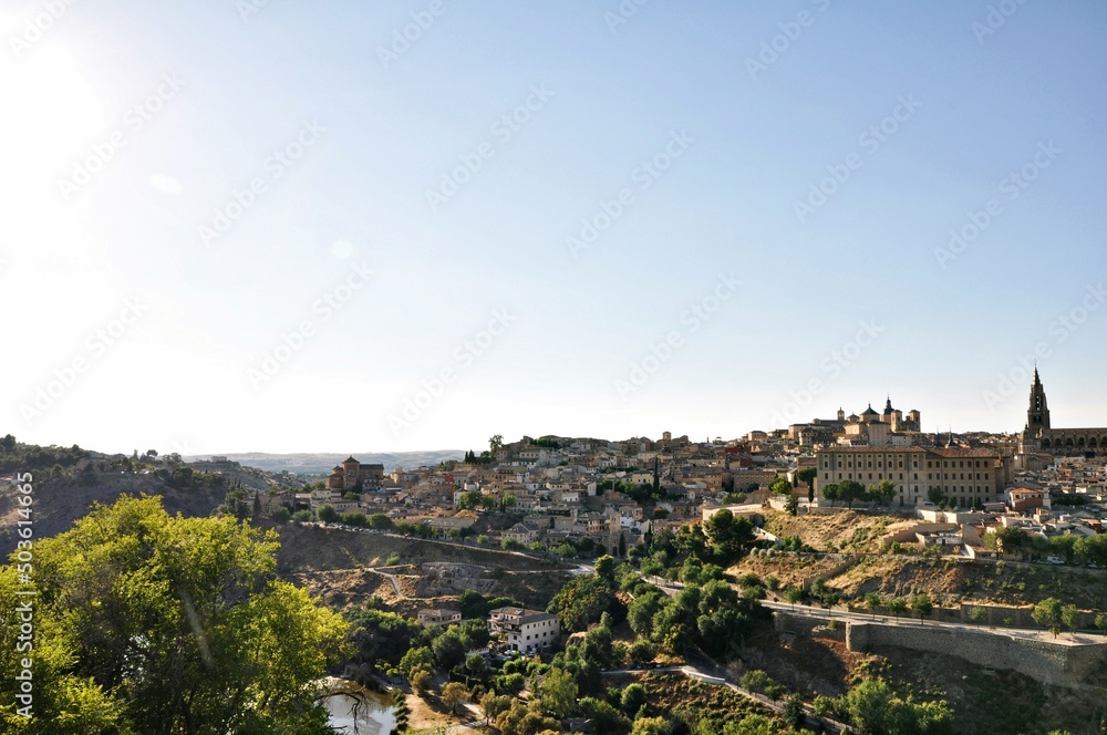 a panoramic view of the beautiful city of Toledo, Spain
