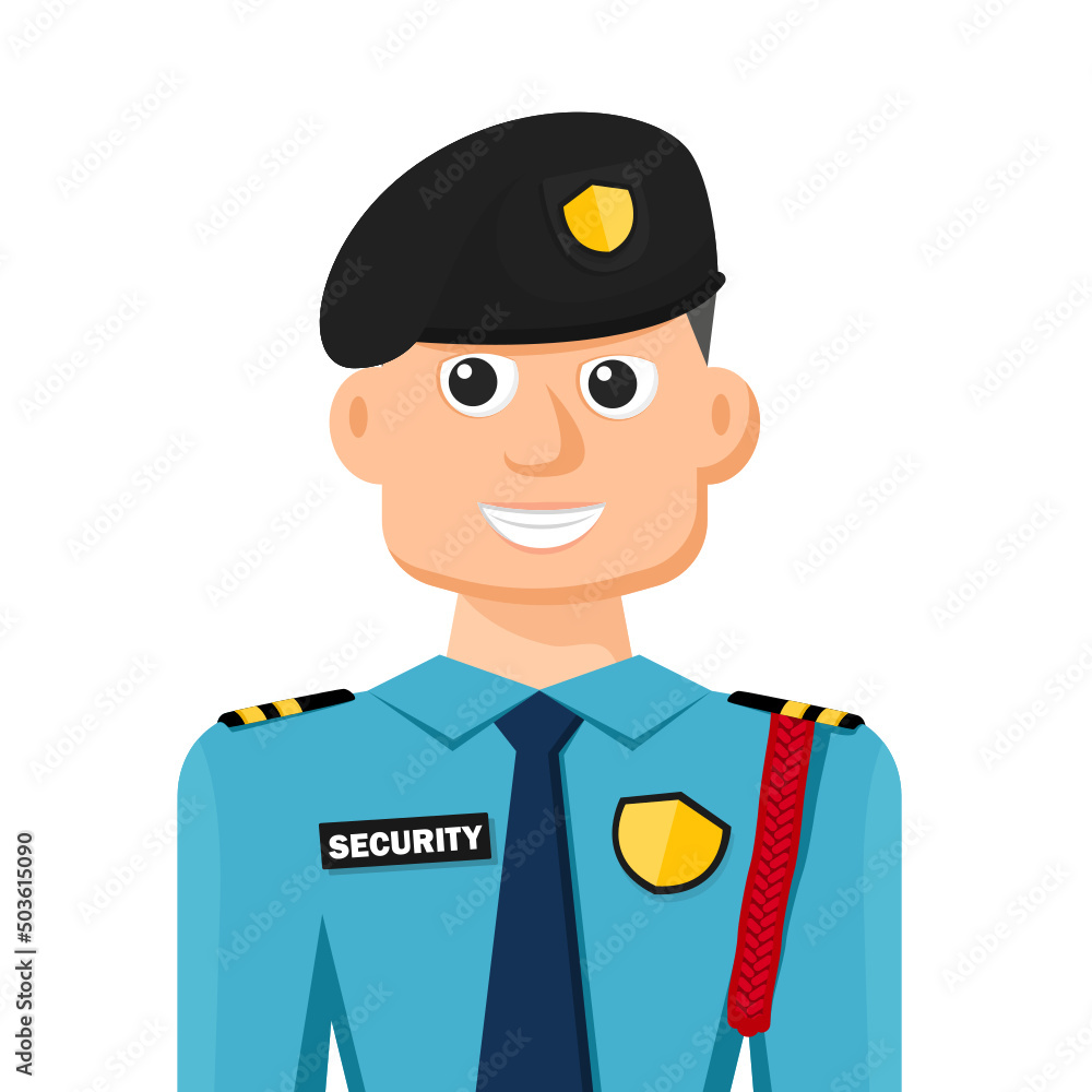 Security guard in simple flat vector. personal profile icon or symbol. people concept vector illustration. Security guard in simple flat vector. personal profile icon or symbol. people concept vector illustration.