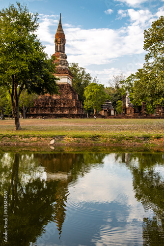 Wat Traphang Ngoen temple and buddha in Sukhothai historical park, Thailand