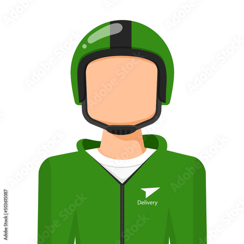 Delivery rider in simple flat vector. personal profile icon or symbol. people concept vector illustration.