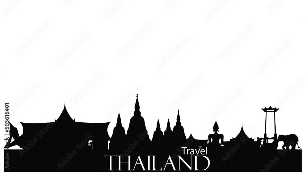 Fototapeta premium Thailand Travel Landmarks - Travel Thailand - Banner modern Idea and Concept - 