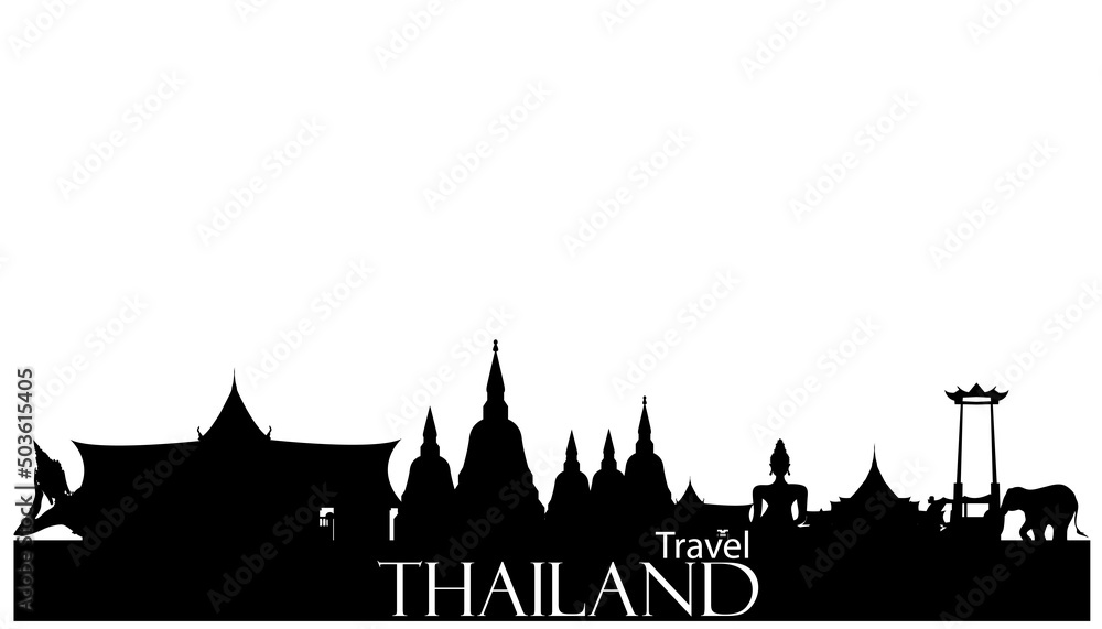 Thailand Travel Landmarks - Travel Thailand   - Banner modern Idea and Concept - 