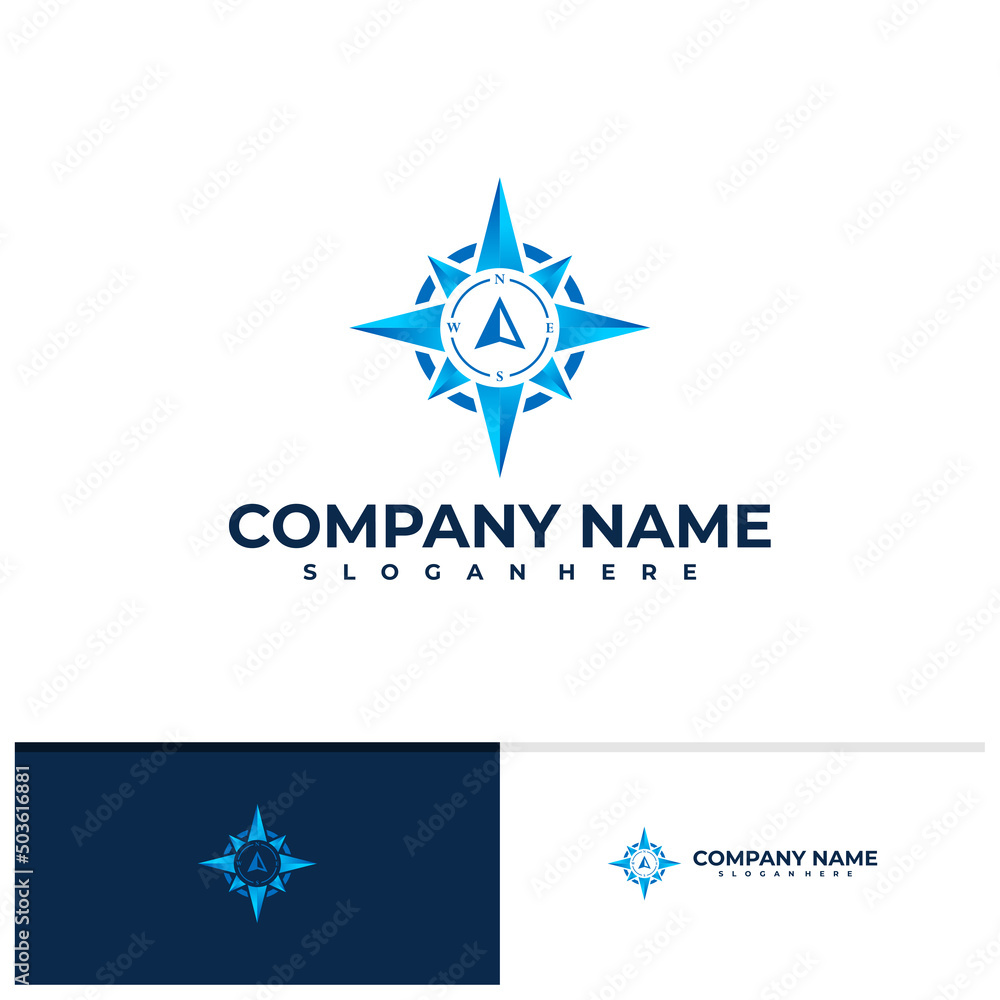Obraz premium Compass logo vector template, Creative Compass logo design concepts