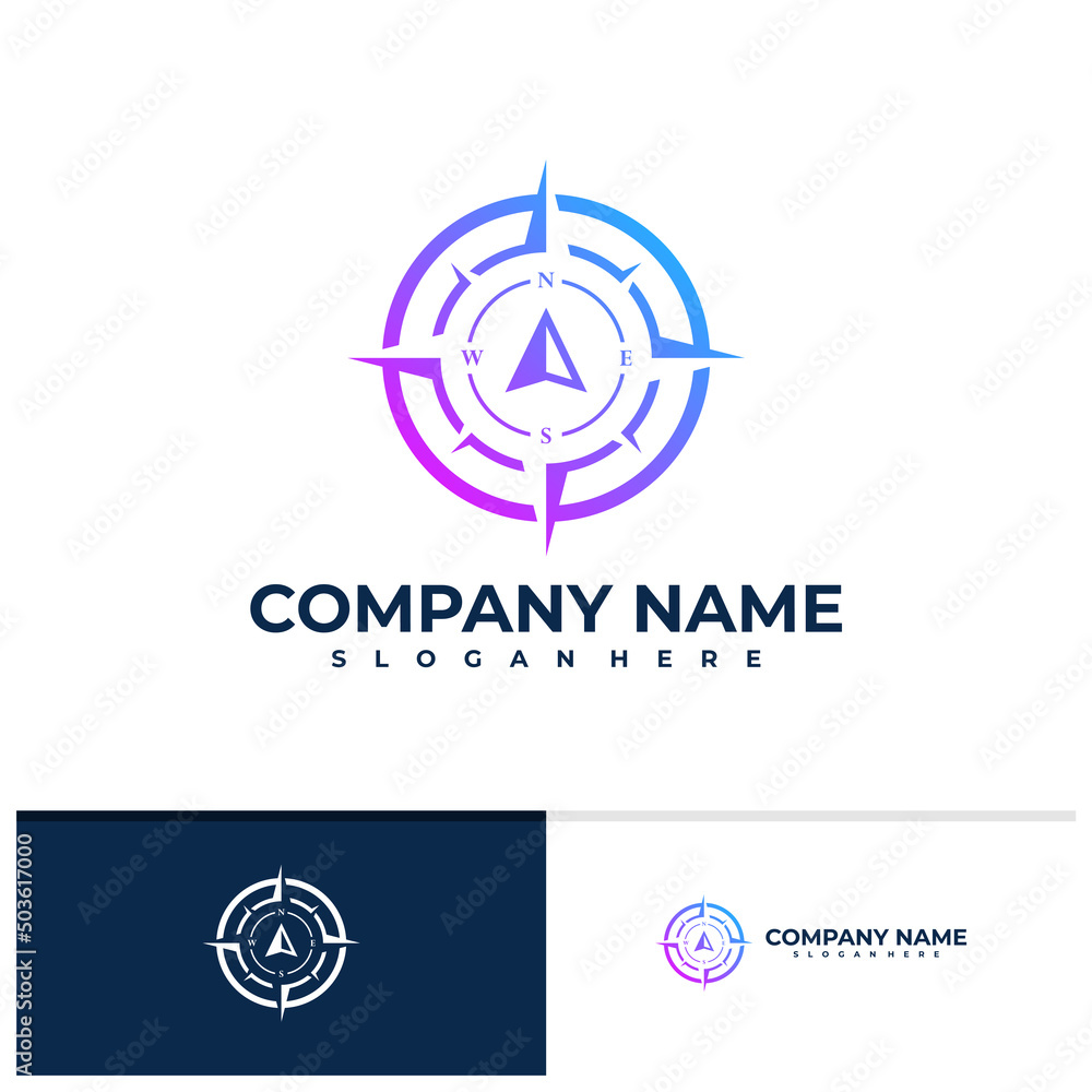 Compass logo vector template, Creative Compass logo design concepts Compass logo vector template, Creative Compass logo design concepts