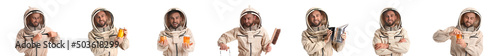 Set of male beekeeper in pr...