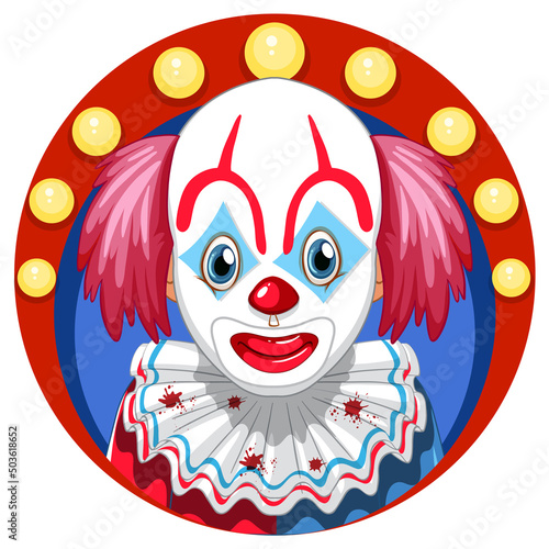 Cartoon clown with red nose