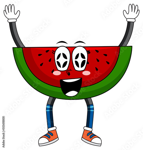 Watermelon with arms and legs