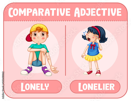 Comparative adjectives for word lonely