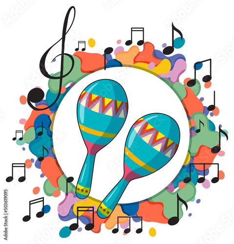 Maracas instrument on white background