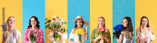 Set of pretty women with be...