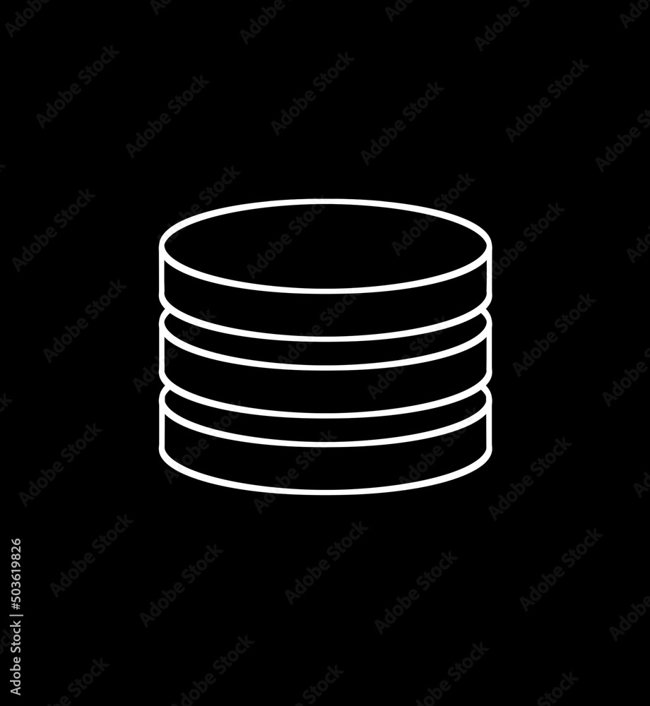stack of coins illustration on stack of coins Data base symbol stack of coins illustration on stack of coins Data base symbol