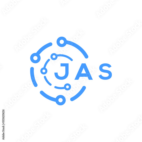JAS technology letter logo design on white  background. JAS creative initials technology letter logo concept. JAS technology letter design.
