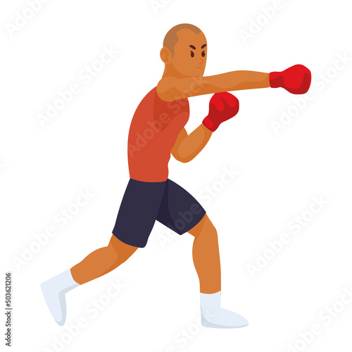 male boxer athlete training