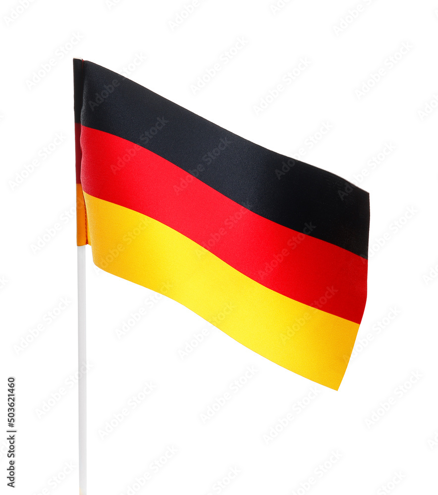 Flag of Germany on white background, closeup Flag of Germany on white background, closeup