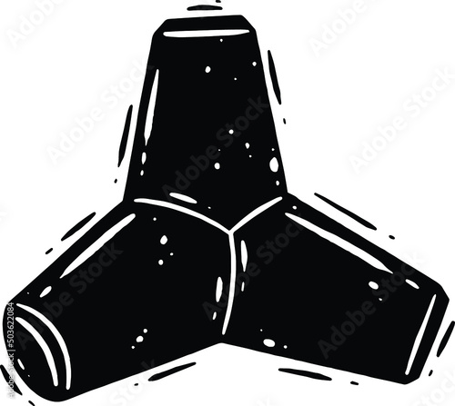 Concrete tetrapod breakwaters. Vector illustation