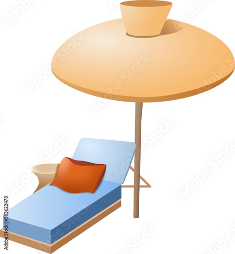 beach chair with umbrella