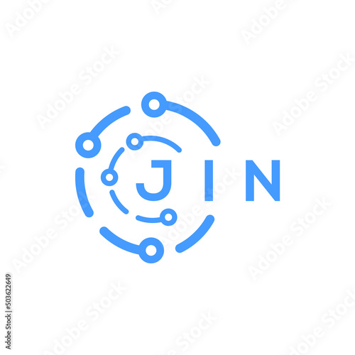 JIN technology letter logo design on white  background. JIN creative initials technology letter logo concept. JIN technology letter design.
