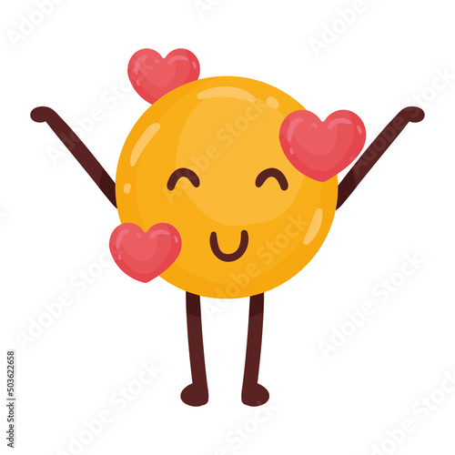 lovely emoticon with hearts