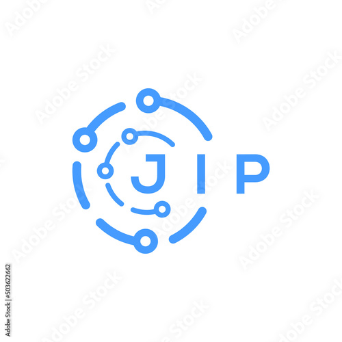 JIP technology letter logo design on white  background. JIP creative initials technology letter logo concept. JIP technology letter design.
