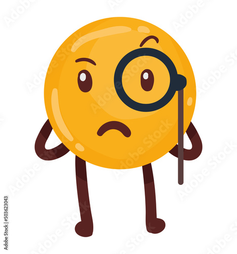 classic emoji with monocular