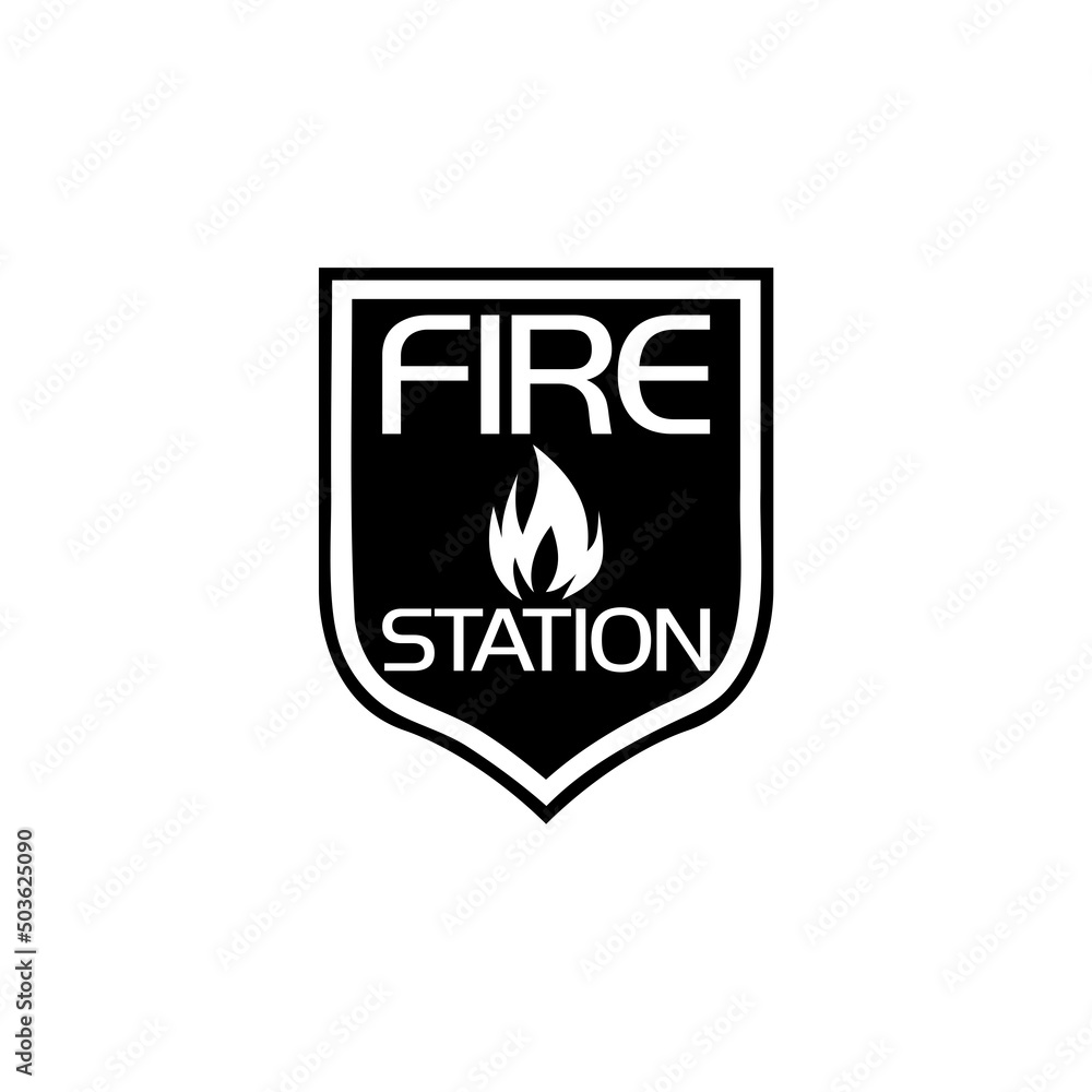 Fire station sign icon isolated on white background Fire station sign icon isolated on white background