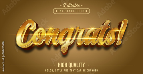 Editable text style effect - Congrats! text style theme.