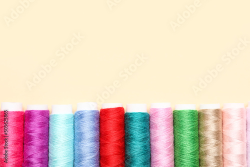 Colorful sewing thread spoo...