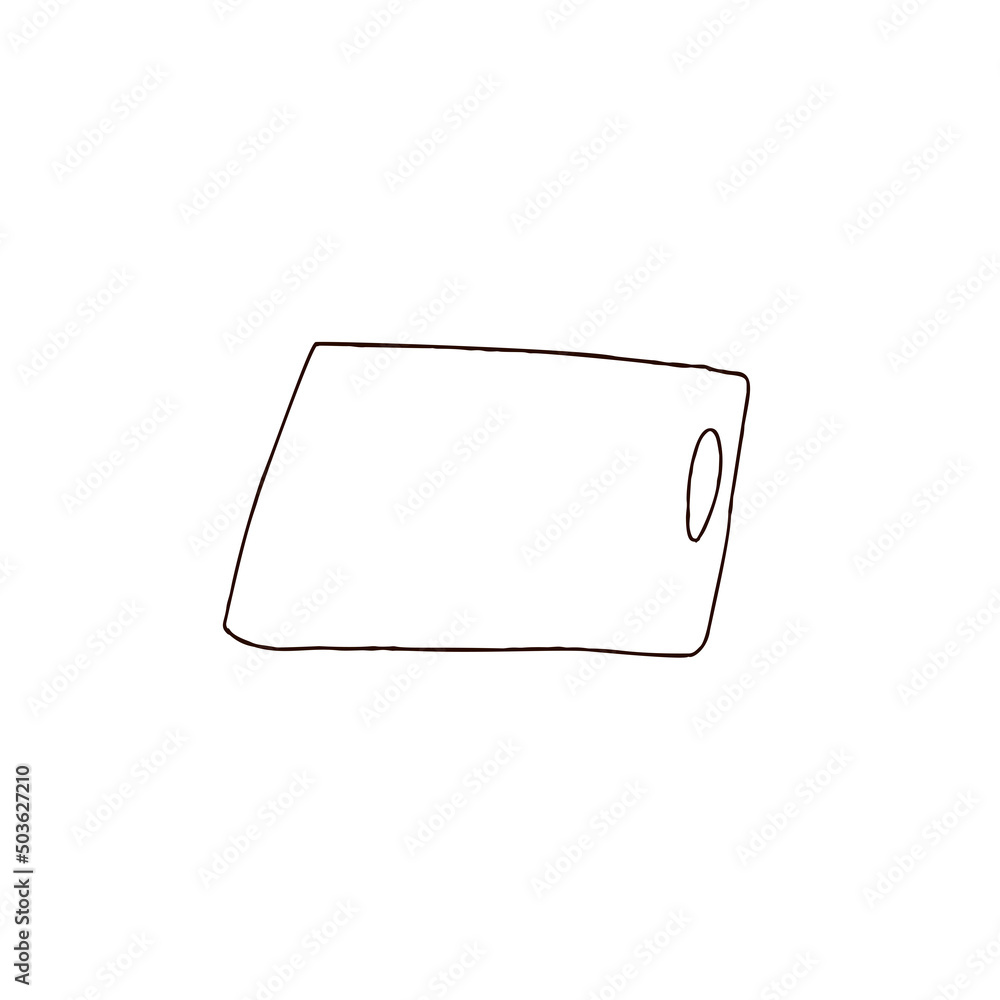 Kitchen board illustration in doodle style