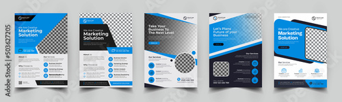 a bundle of templates of a4 flyer, flyer template
layout design. business flyer, brochure, magazine or
flier mockup in bright color. perfect for creative professional business. vector template