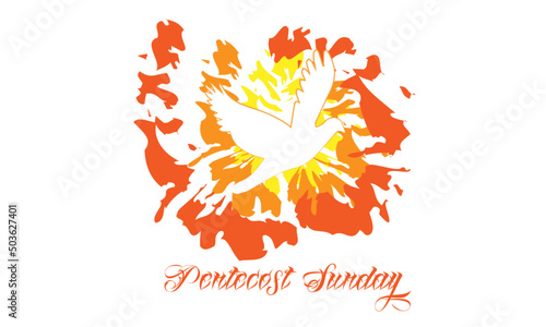 Pentecost Sunday. Holy Spirit Fire. Come Holy Spirit. Use as poster, Banner, card, flyer or T Shirt