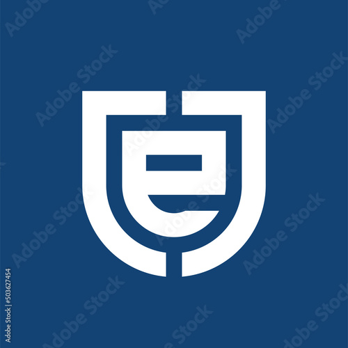 Initial letter E or JEJ logo design template - Vector