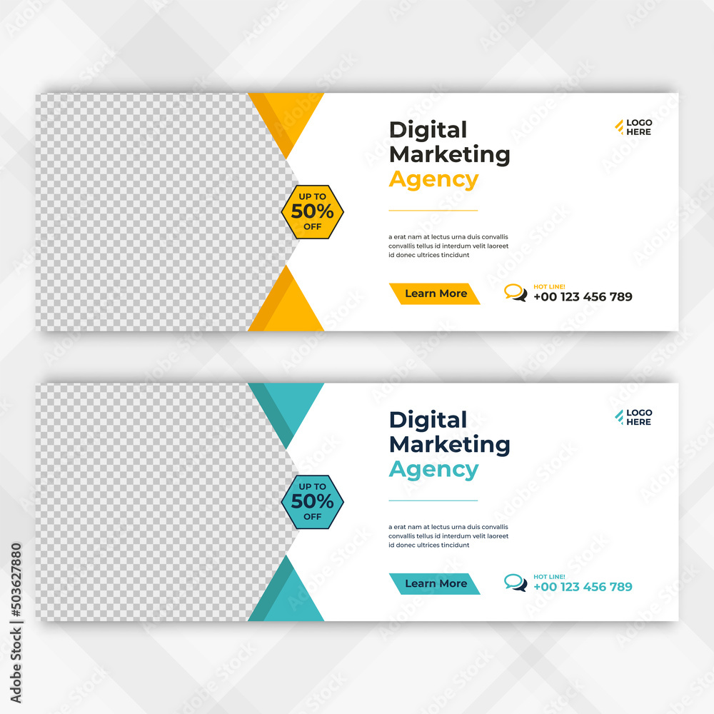 Corporate Business Facebook Cover Page Design Template Stock Vector 