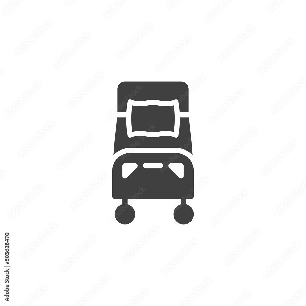 Hospital bed vector icon Hospital bed vector icon