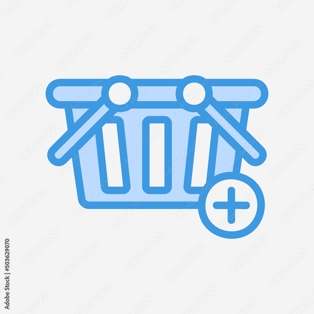 Add cart icon in blue style, use for website mobile app presentation Add cart icon in blue style, use for website mobile app presentation