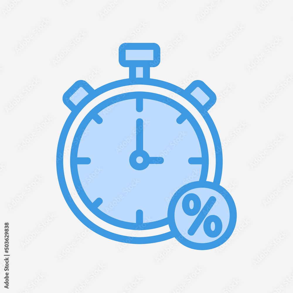 Sale time icon in blue style, use for website mobile app presentation Sale time icon in blue style, use for website mobile app presentation